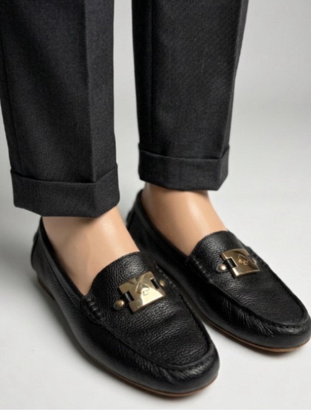 KATE SPADE Carmen Black Leather Loafers Sz. 10